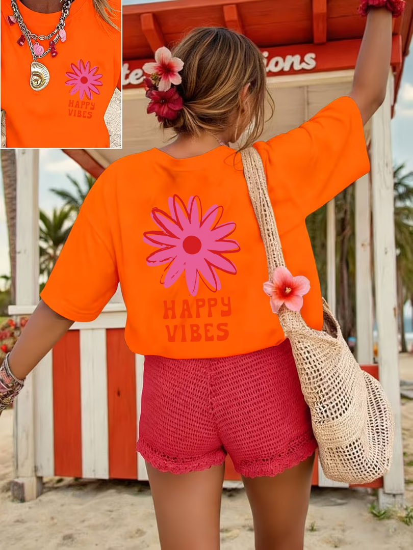 Zorina - Playera suave al tacto con estampado floral para tallas grandes
