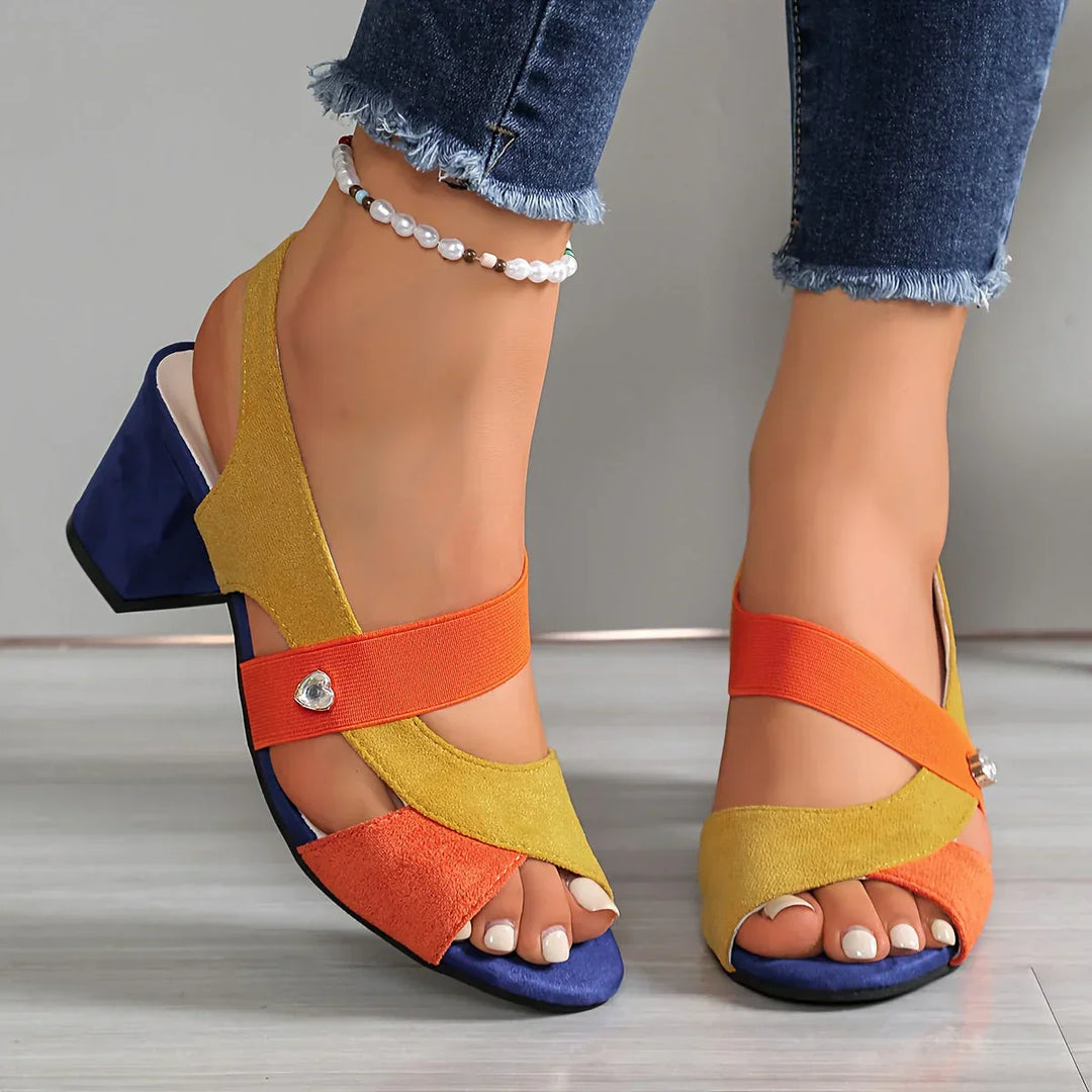 Lurene - Tacones acolchados de tacón cuadrado