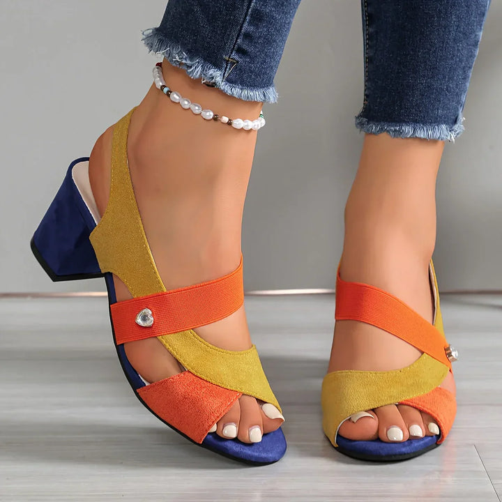 Lurene - Tacones acolchados de tacón cuadrado