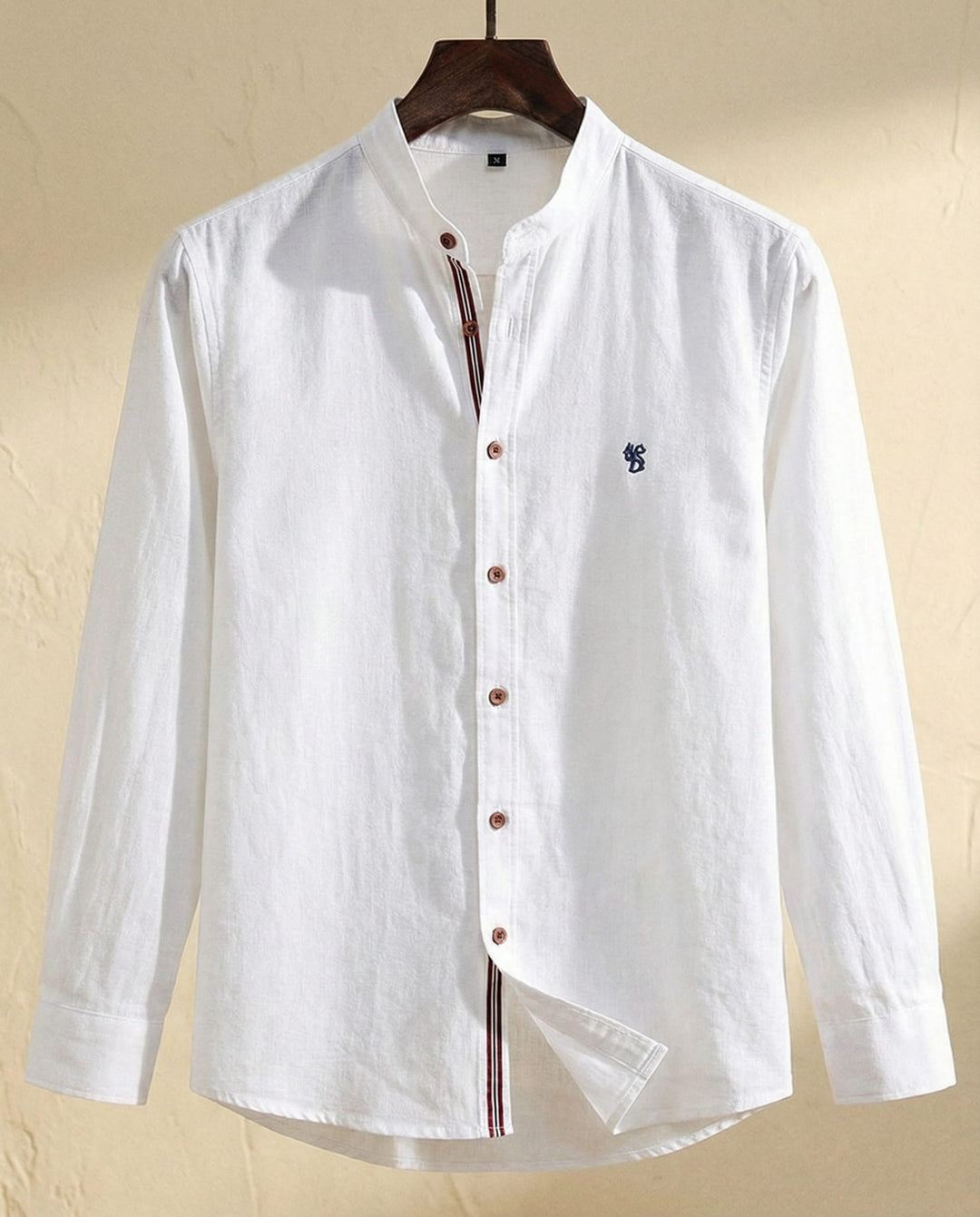 Rydoril - Camisa de cuello mao impecable
