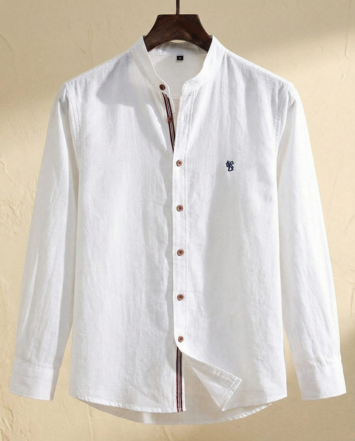 Rydoril - Camisa de cuello mao impecable