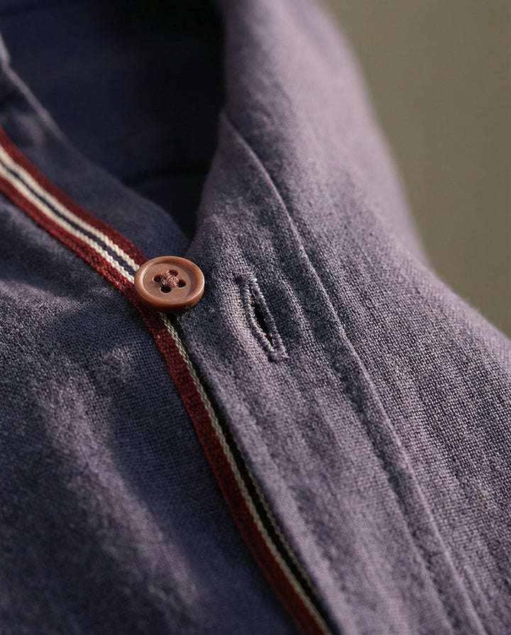Rydoril - Camisa de cuello mao impecable