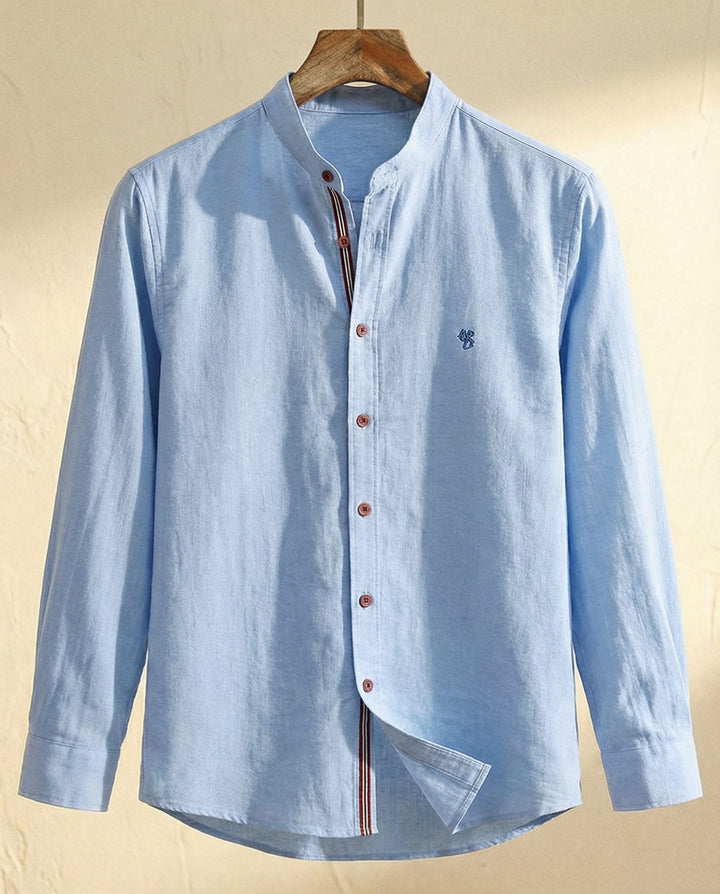 Rydoril - Camisa de cuello mao impecable