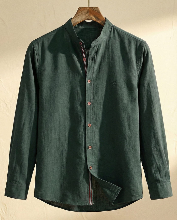Rydoril - Camisa de cuello mao impecable
