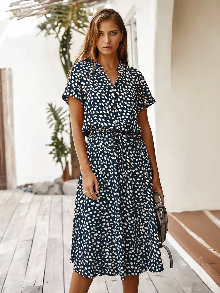 Linnet - Vestido midi estampado con cintura ajustable