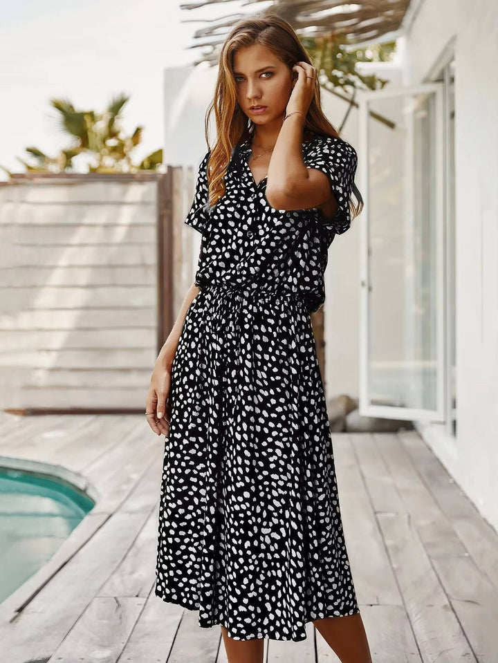 Linnet - Vestido midi estampado con cintura ajustable