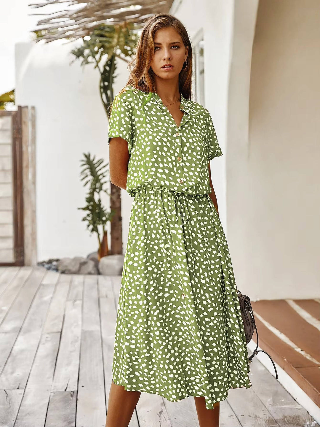Linnet - Vestido midi estampado con cintura ajustable