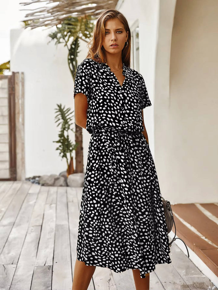 Linnet - Vestido midi estampado con cintura ajustable