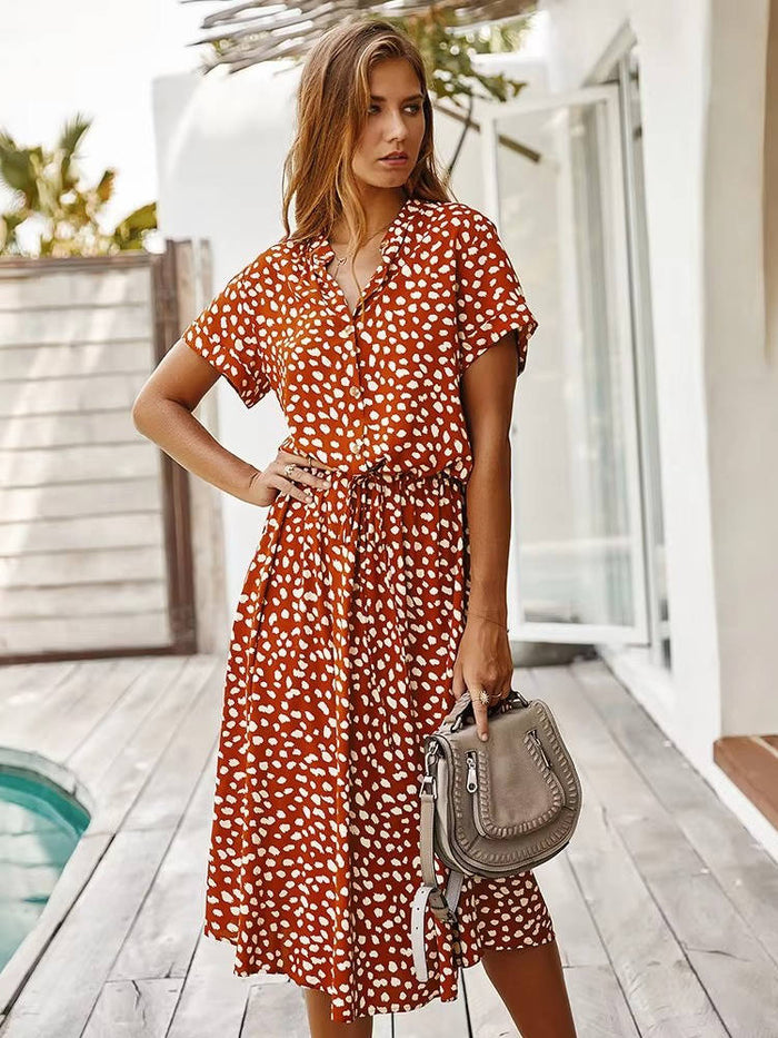 Linnet - Vestido midi estampado con cintura ajustable