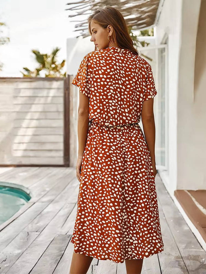 Linnet - Vestido midi estampado con cintura ajustable