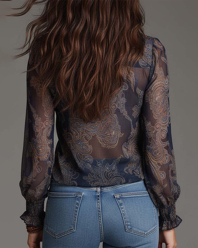 Norina - Blusa con escote en V de tacto suave