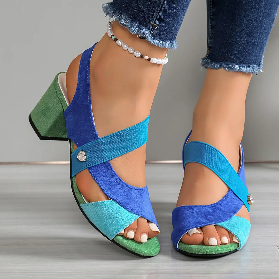 Lurene - Tacones acolchados de tacón cuadrado