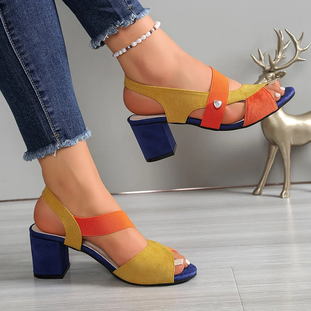 Lurene - Tacones acolchados de tacón cuadrado