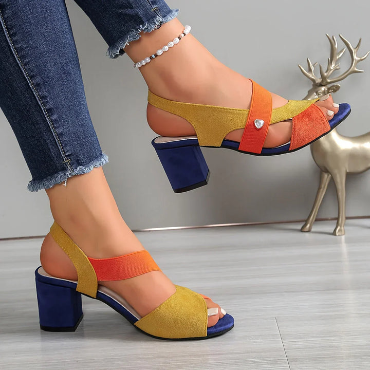 Lurene - Tacones acolchados de tacón cuadrado
