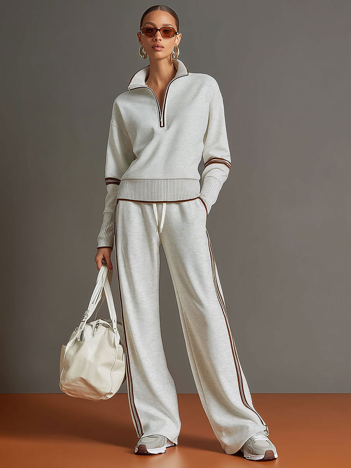 Ovia - Conjunto de dos piezas con pantalón de pierna ancha y tacto suave