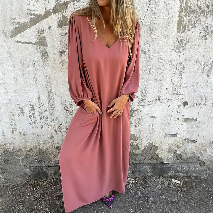 Sirelia - Vestido boho drapeado de tacto suave
