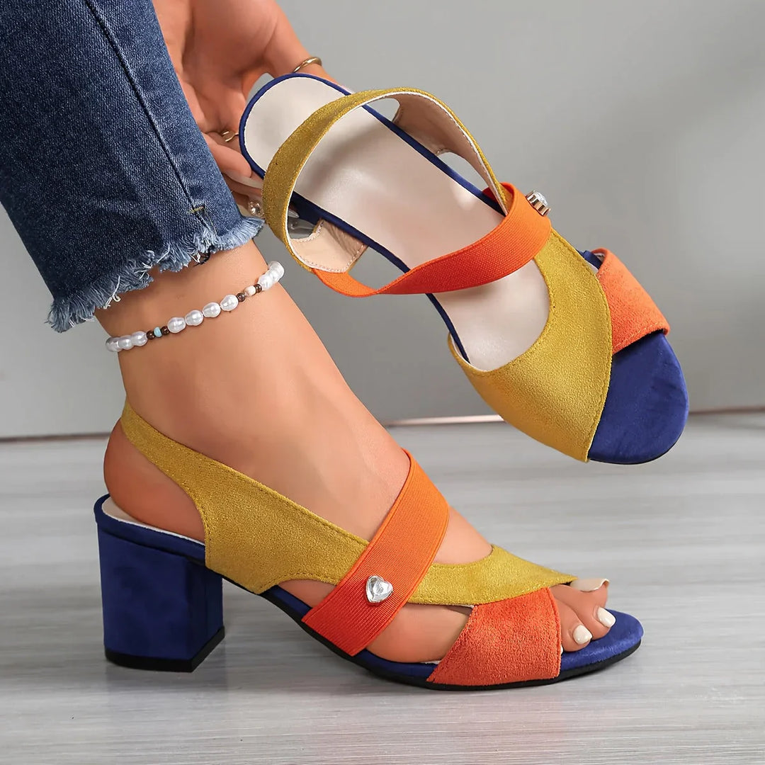 Lurene - Tacones acolchados de tacón cuadrado
