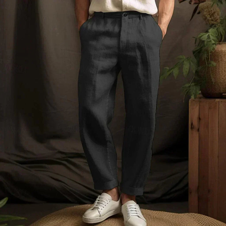 Yorick - Pantalón de lino transpirable con cintura ajustable
