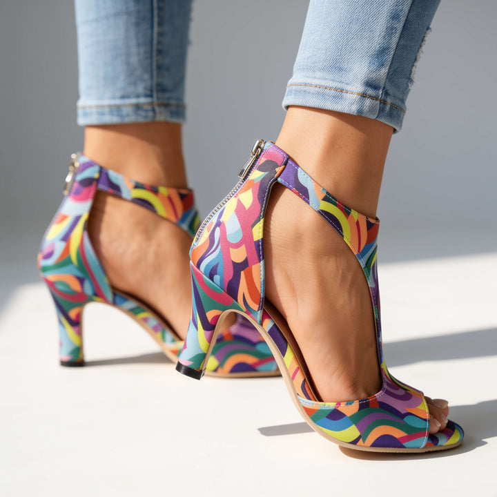 Corabelle - Sandalias elegantes de tacón con tira en T