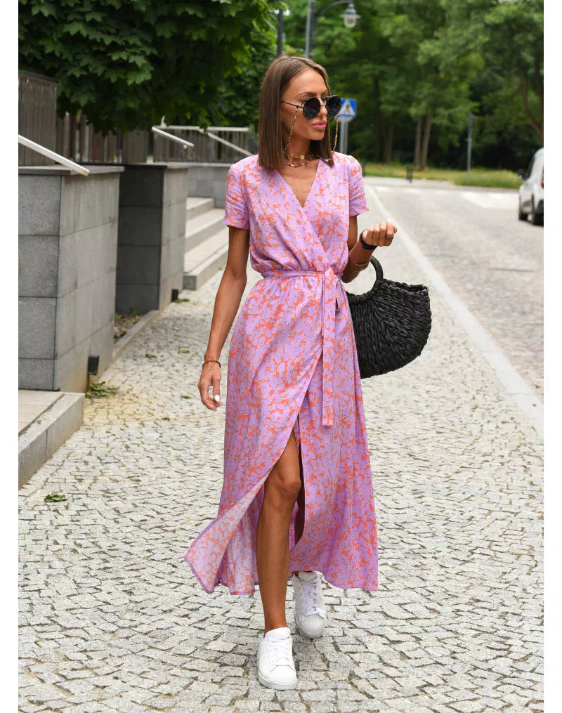 Zayvia - Vestido entallado con escote en V y tacto suave