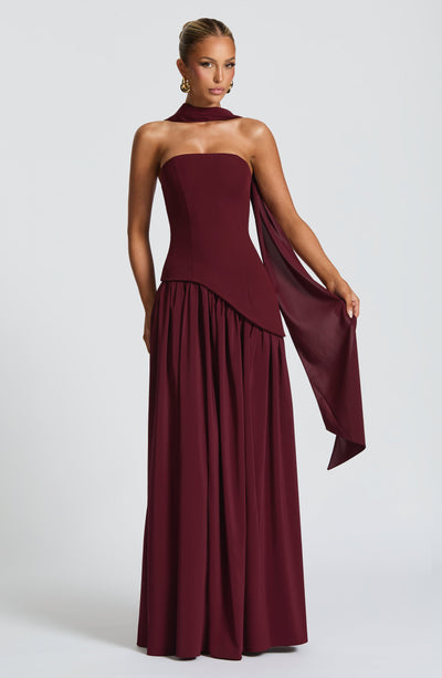 Rynellea - Vestido de noche elegante sin tirantes