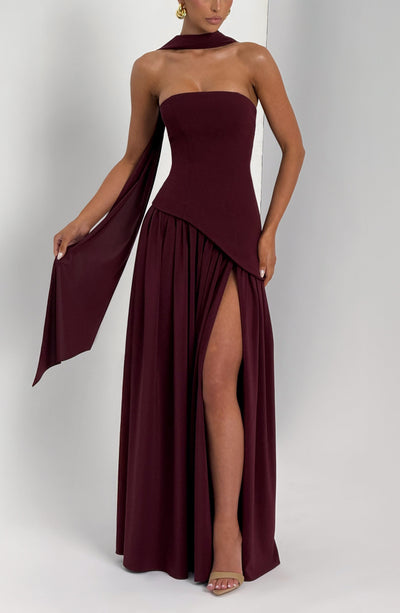Rynellea - Vestido de noche elegante sin tirantes