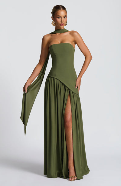 Rynellea - Vestido de noche elegante sin tirantes
