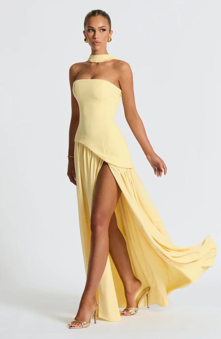 Rynellea - Vestido de noche elegante sin tirantes