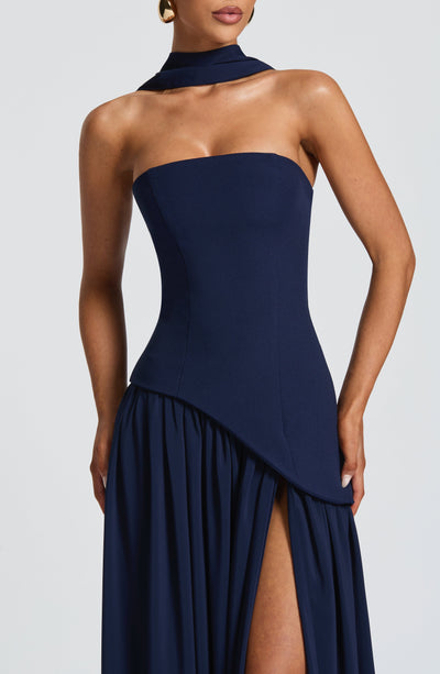 Rynellea - Vestido de noche elegante sin tirantes