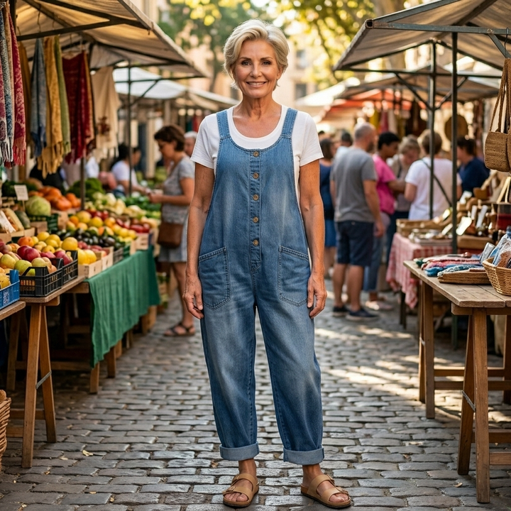 Rowella - Pantalón con tirantes de pierna ancha y suave al tacto