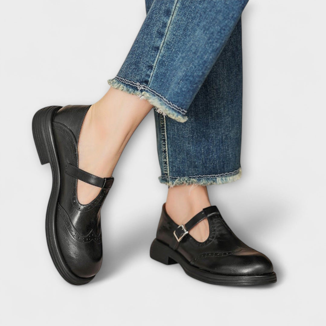 Elizabeth - elegantes merceditas de piel