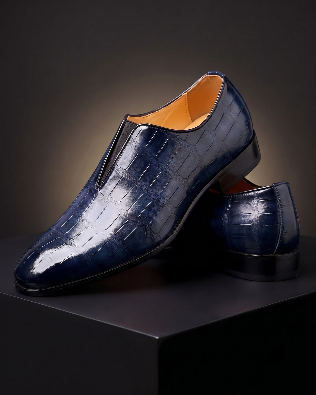 Denton - Mocasines sin cordones con efecto cocodrilo