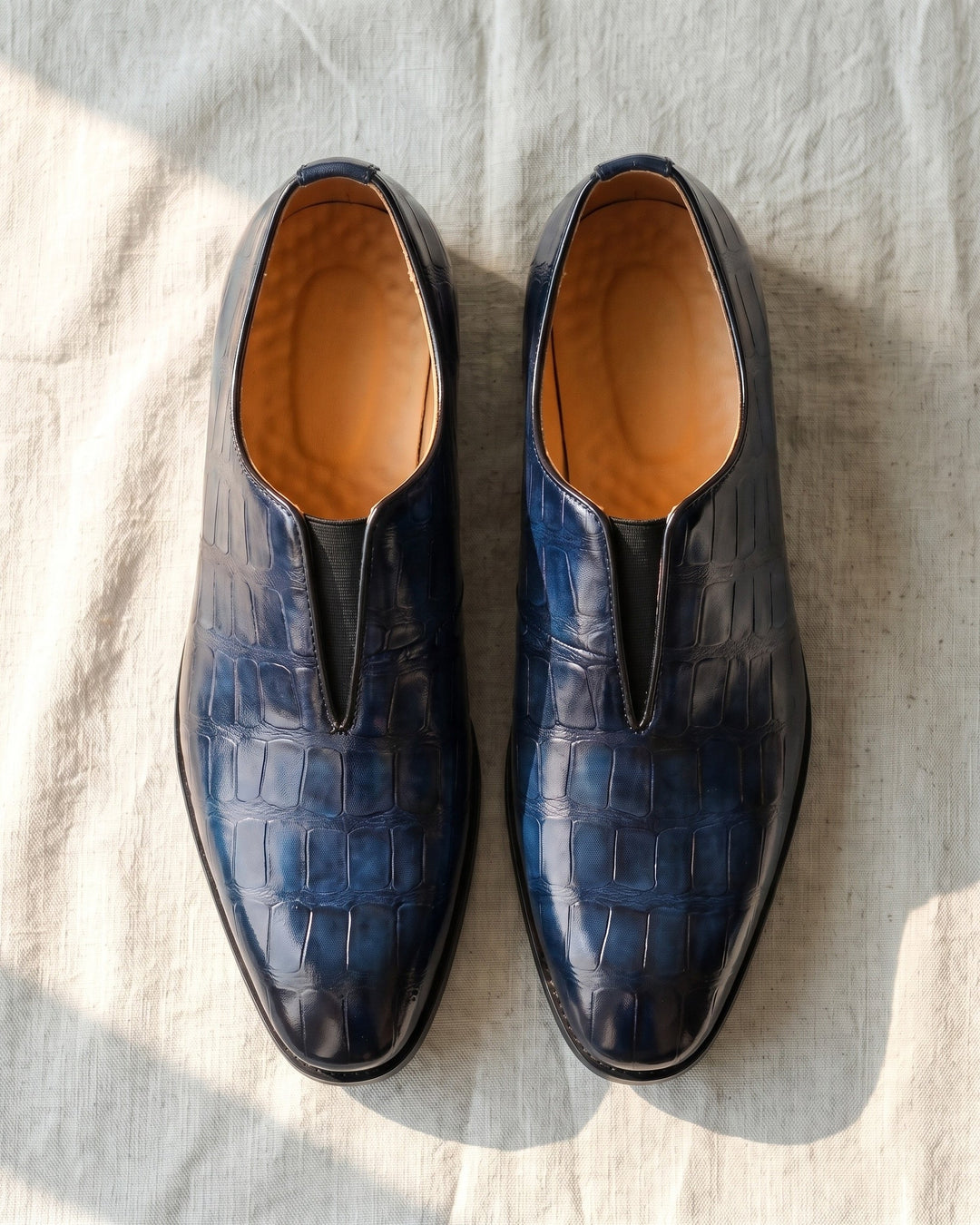 Denton - Mocasines sin cordones con efecto cocodrilo