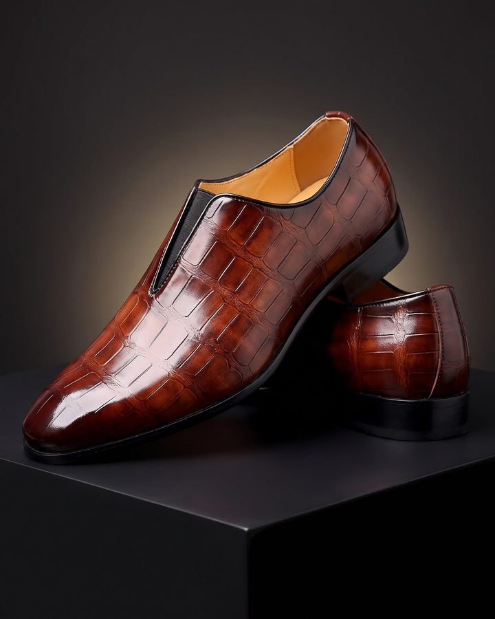 Denton - Mocasines sin cordones con efecto cocodrilo