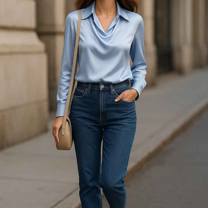 Makenna - Blusa satinada
