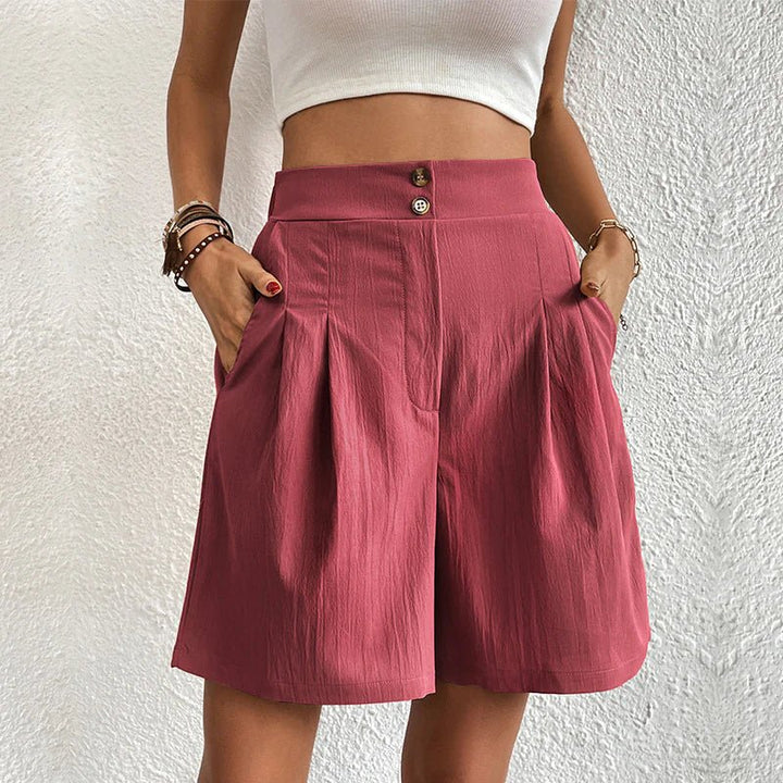 Halia - Shorts de tiro alto con tacto suave
