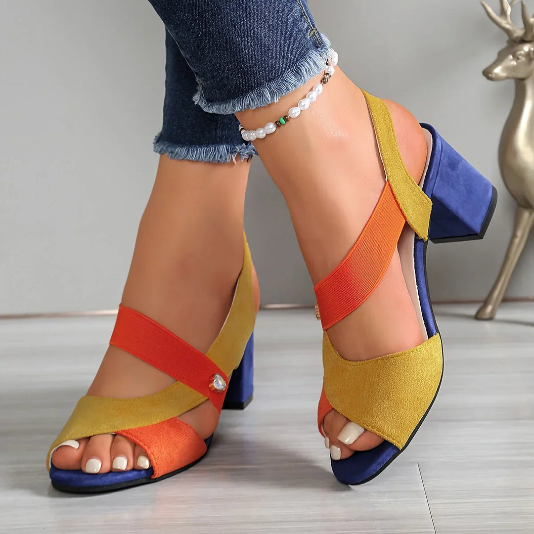 Lurene - Tacones acolchados de tacón cuadrado
