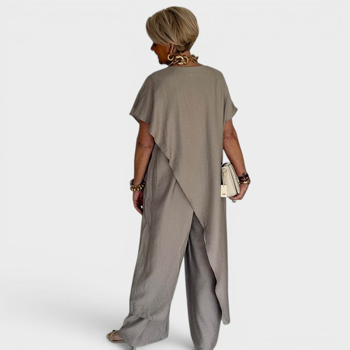 Roseth - Conjunto de túnica con capa y pantalón de pierna ancha