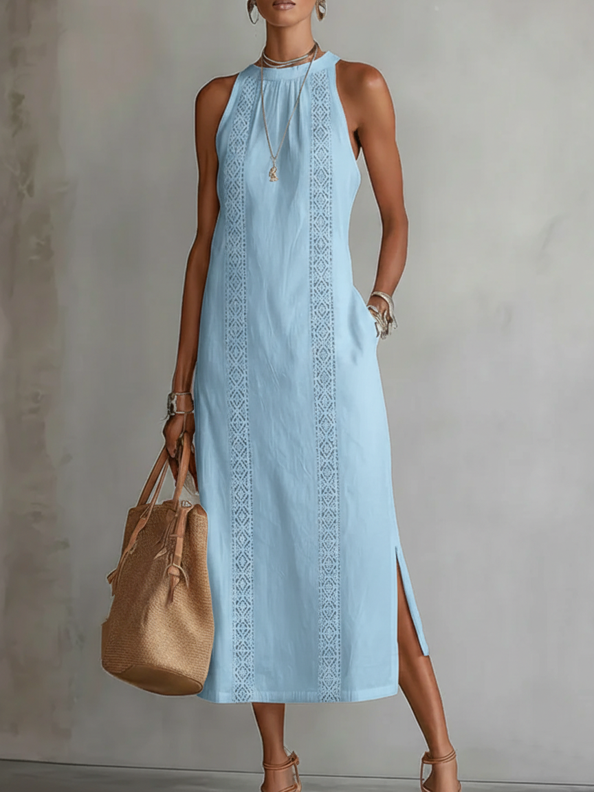 Caris - Vestido midi de lino fresco