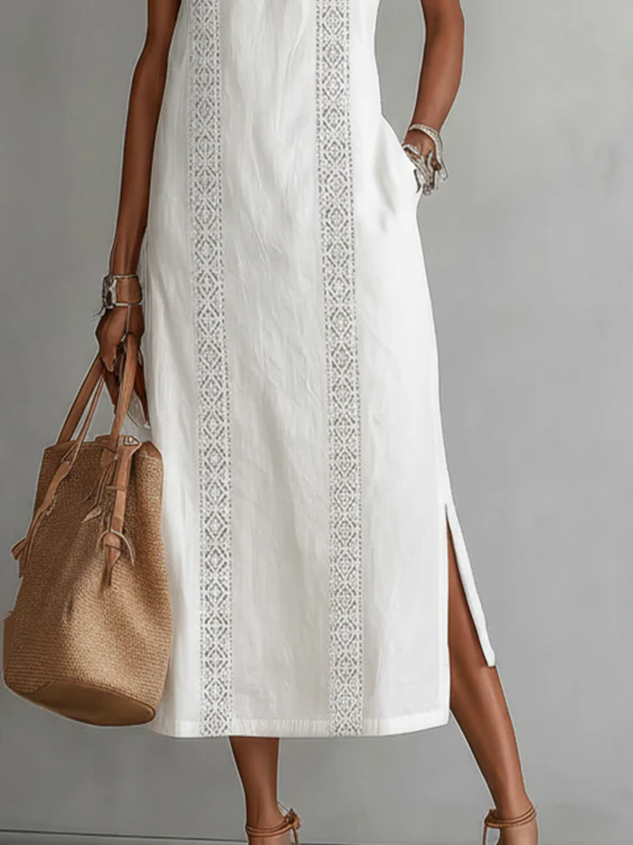 Caris - Vestido midi de lino fresco