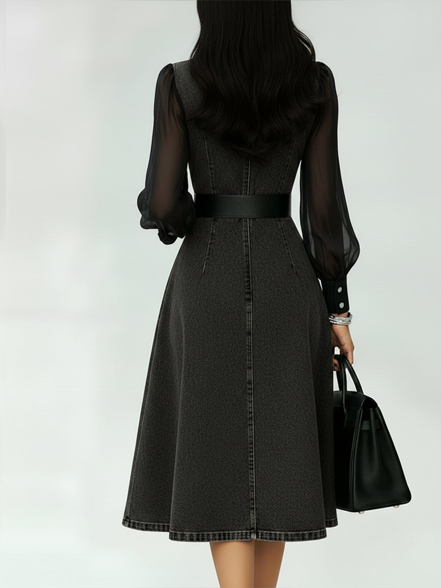 Olivia - Vestido elegante con mangas transparentes