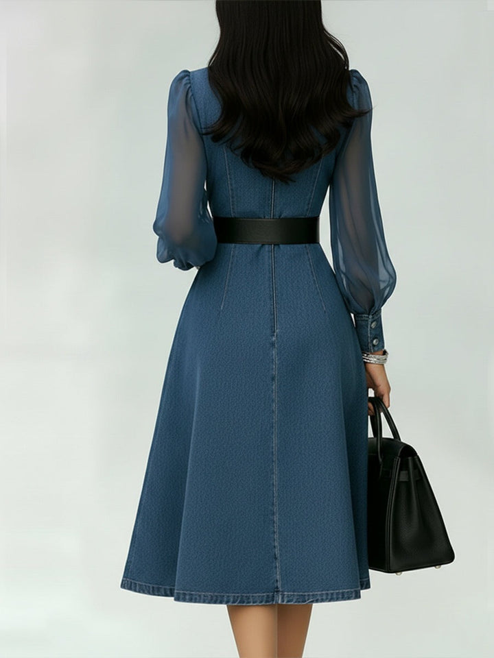 Olivia - Vestido elegante con mangas transparentes
