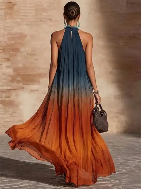 Calissa - Vestido maxi con escote halter y suave al tacto