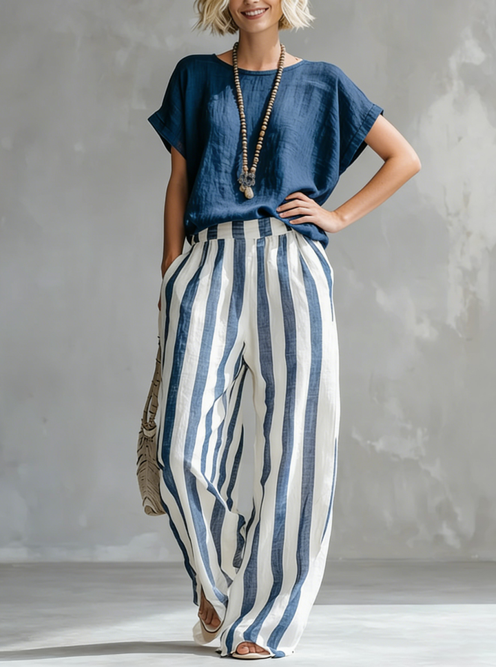 Eulalie - Conjunto de camisa texturizada y shorts