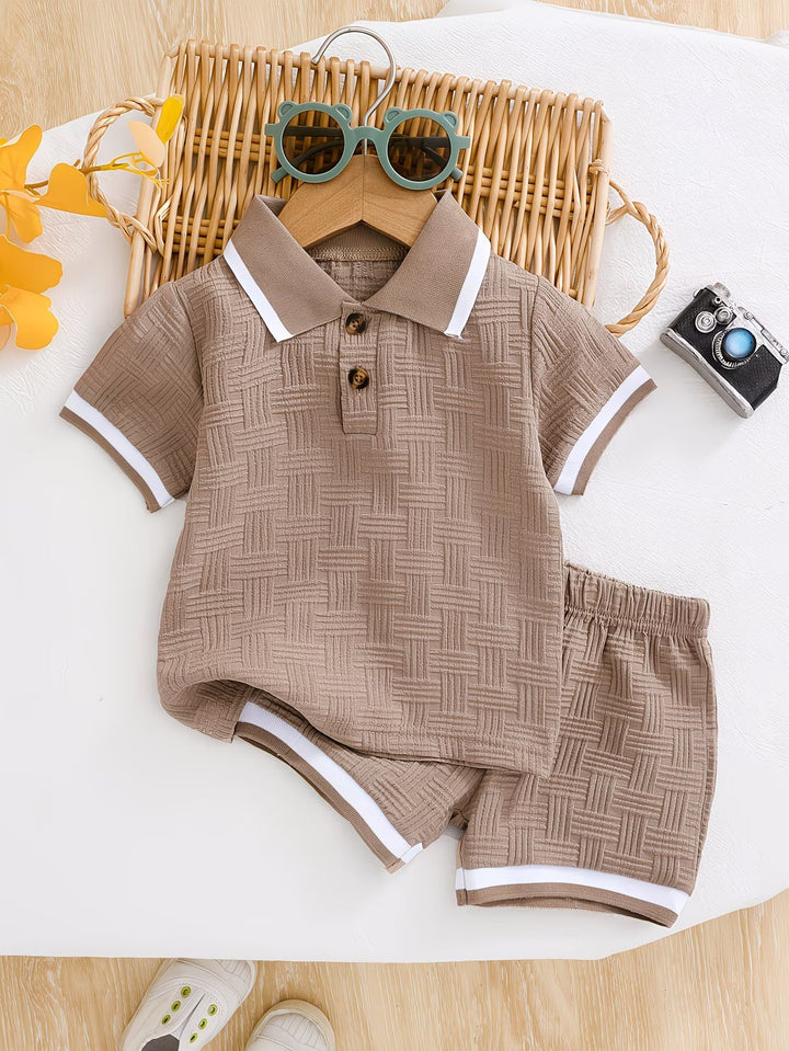 Basil - Conjunto de polo texturizado y shorts