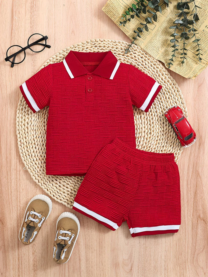 Basil - Conjunto de polo texturizado y shorts