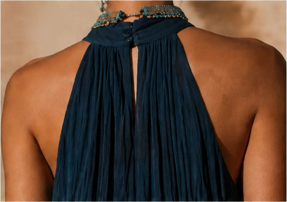Calissa - Vestido maxi con escote halter y suave al tacto