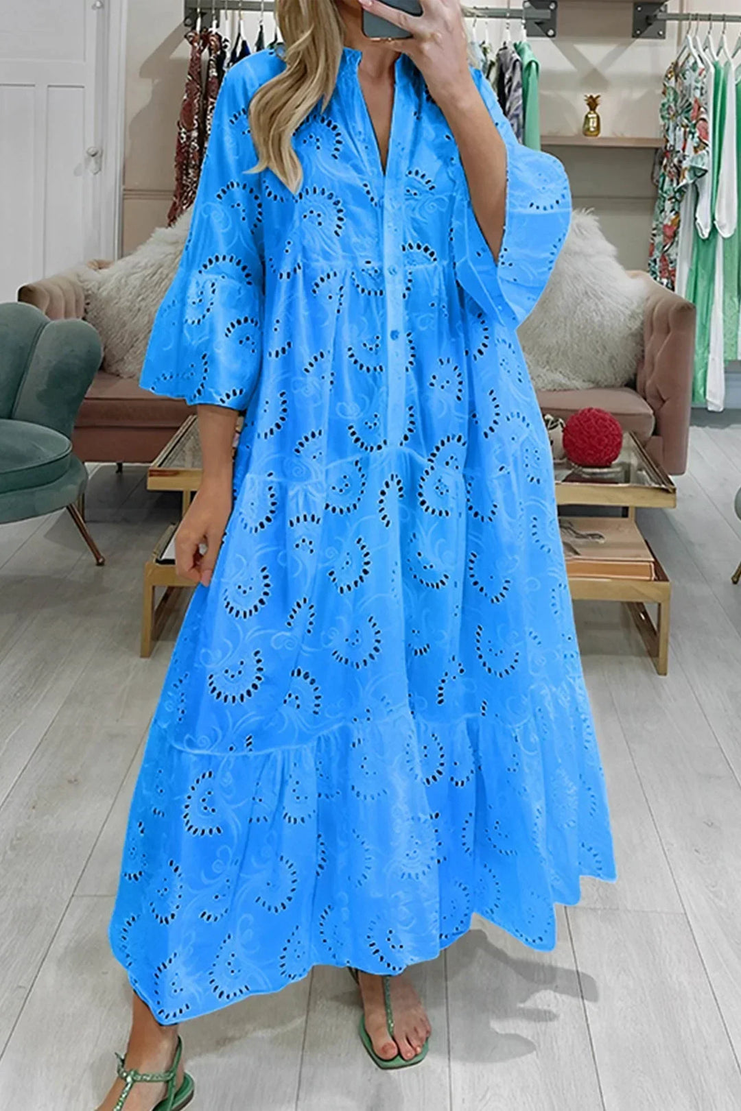 Kylie - Vestido maxi bordado