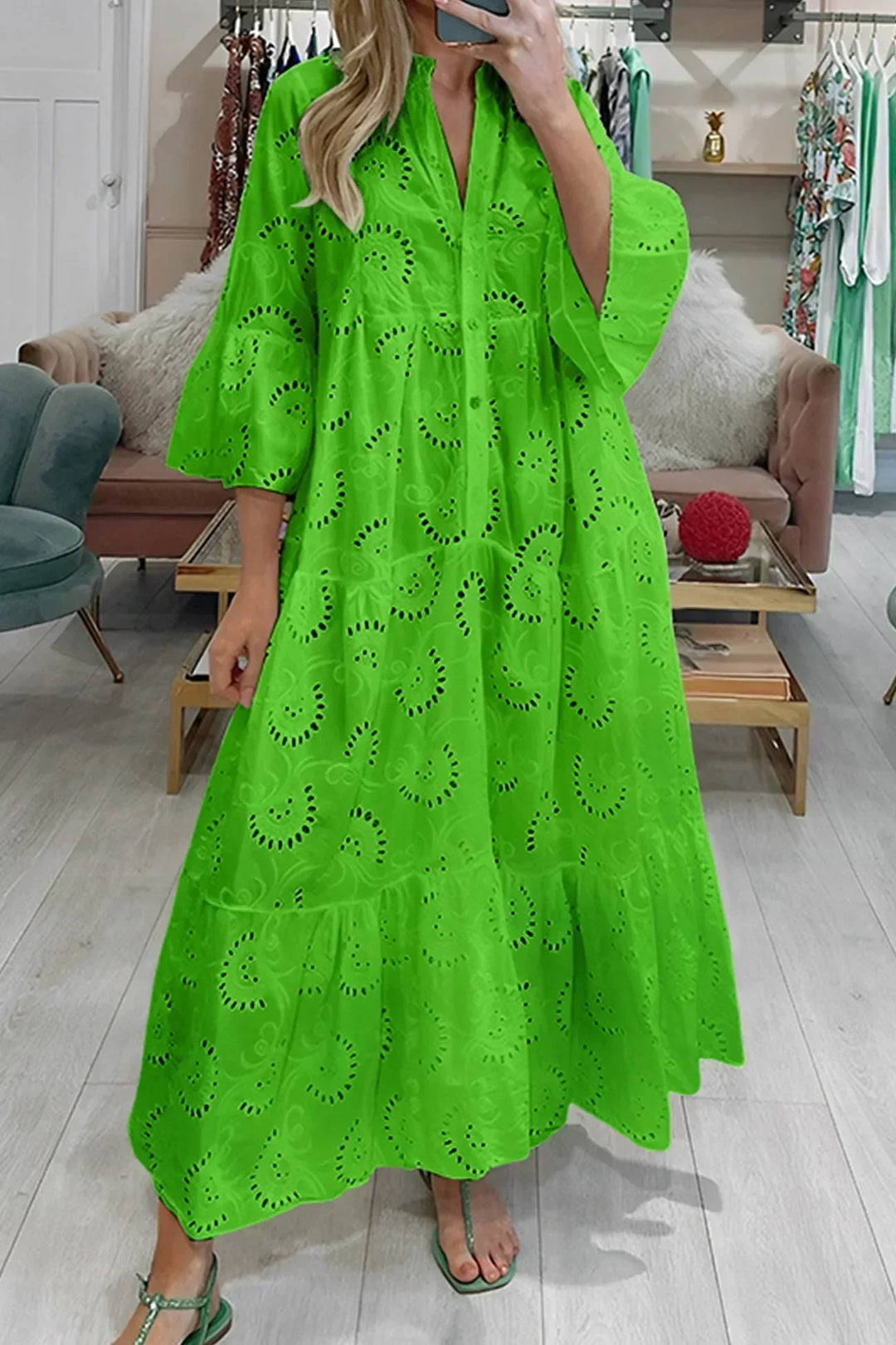 Kylie - Vestido maxi bordado