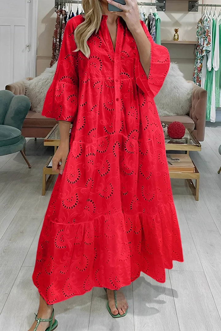 Kylie - Vestido maxi bordado